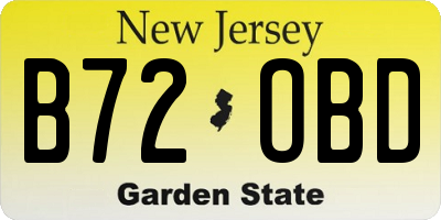 NJ license plate B72OBD