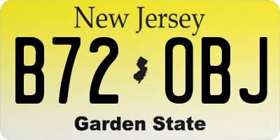 NJ license plate B72OBJ