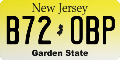 NJ license plate B72OBP