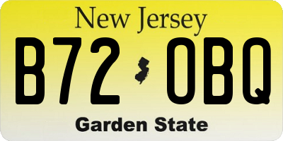 NJ license plate B72OBQ