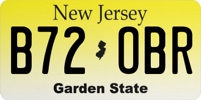 NJ license plate B72OBR