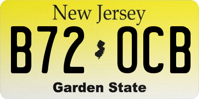 NJ license plate B72OCB