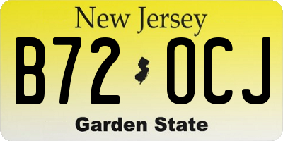 NJ license plate B72OCJ