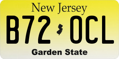 NJ license plate B72OCL