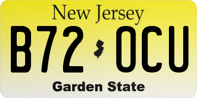 NJ license plate B72OCU