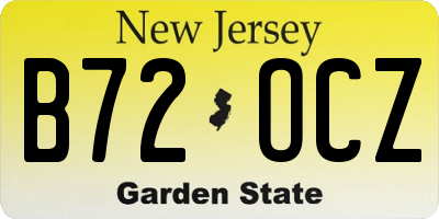 NJ license plate B72OCZ