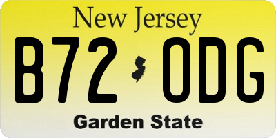 NJ license plate B72ODG