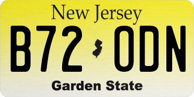 NJ license plate B72ODN