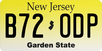 NJ license plate B72ODP