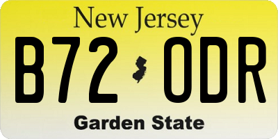 NJ license plate B72ODR