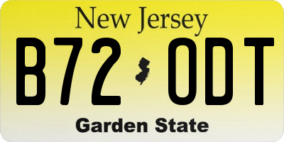 NJ license plate B72ODT