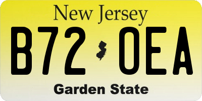 NJ license plate B72OEA