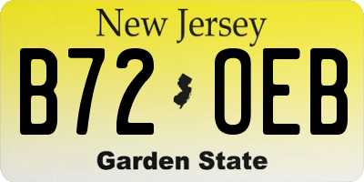 NJ license plate B72OEB