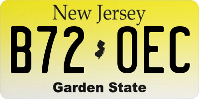 NJ license plate B72OEC