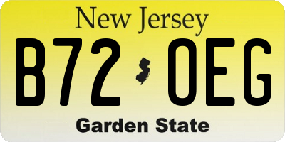 NJ license plate B72OEG