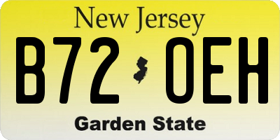 NJ license plate B72OEH