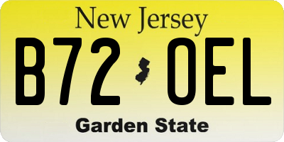 NJ license plate B72OEL