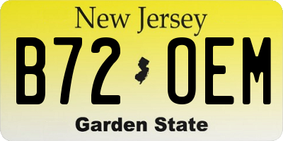NJ license plate B72OEM