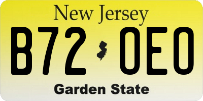 NJ license plate B72OEO