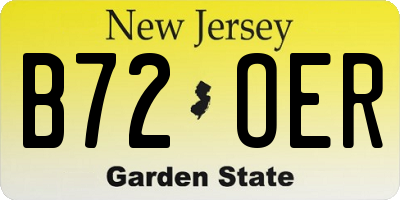 NJ license plate B72OER