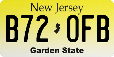 NJ license plate B72OFB