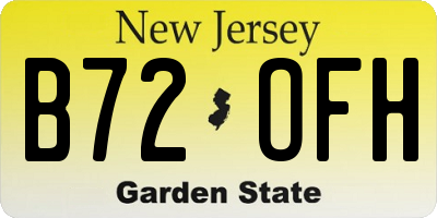 NJ license plate B72OFH