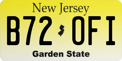NJ license plate B72OFI
