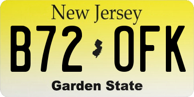 NJ license plate B72OFK