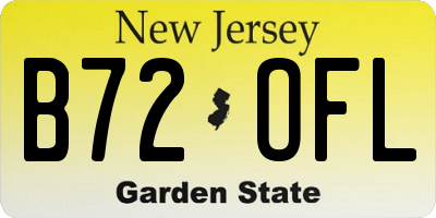 NJ license plate B72OFL