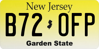NJ license plate B72OFP
