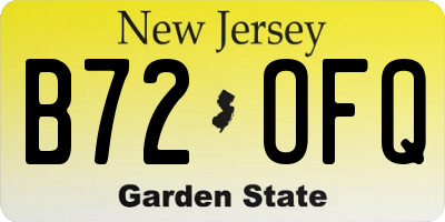 NJ license plate B72OFQ