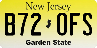NJ license plate B72OFS