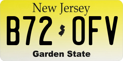NJ license plate B72OFV