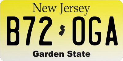 NJ license plate B72OGA