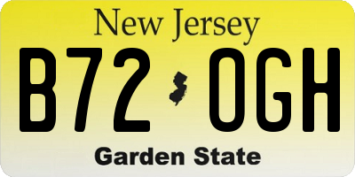 NJ license plate B72OGH