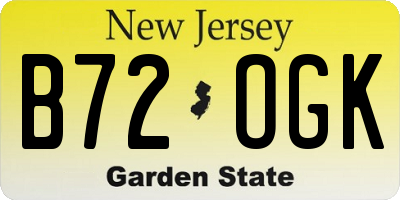 NJ license plate B72OGK