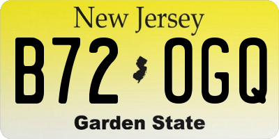 NJ license plate B72OGQ