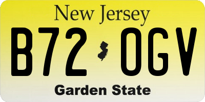 NJ license plate B72OGV