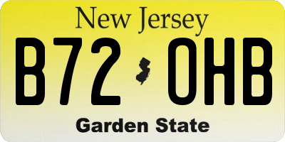 NJ license plate B72OHB