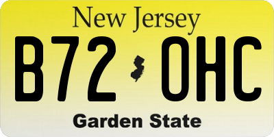 NJ license plate B72OHC