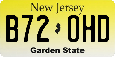 NJ license plate B72OHD