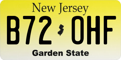 NJ license plate B72OHF