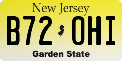 NJ license plate B72OHI