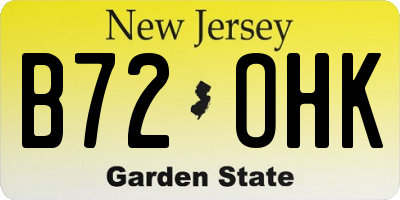 NJ license plate B72OHK