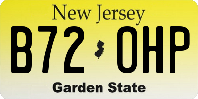 NJ license plate B72OHP