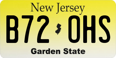 NJ license plate B72OHS