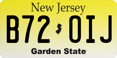 NJ license plate B72OIJ