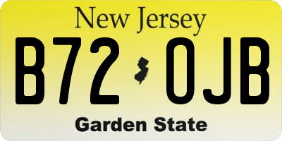 NJ license plate B72OJB