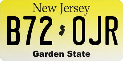 NJ license plate B72OJR
