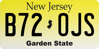 NJ license plate B72OJS